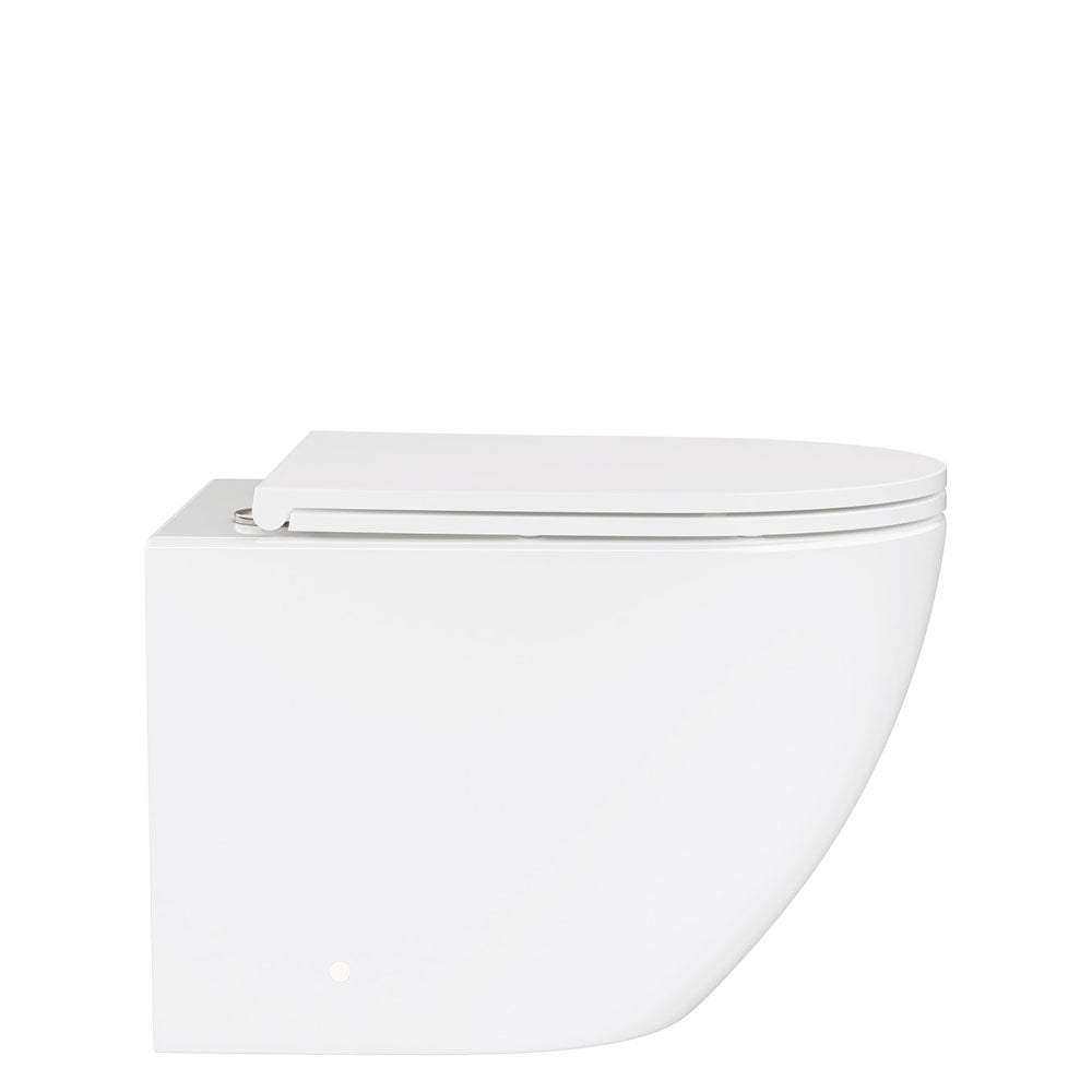 Koko Tornado Flush Wall Hung Toilet Suite, Gloss White with Slim Seat