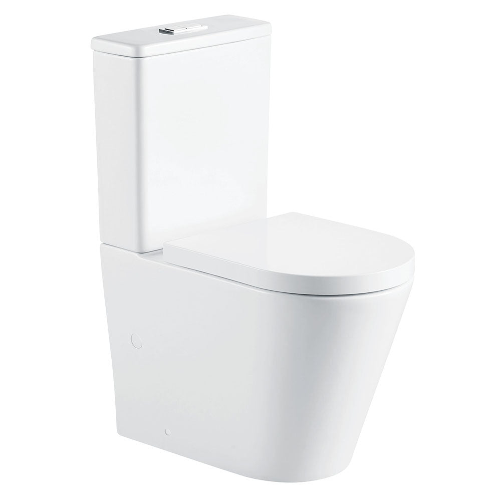 Aluca Tornado Flush Back-to-Wall Toilet Suite, Gloss White