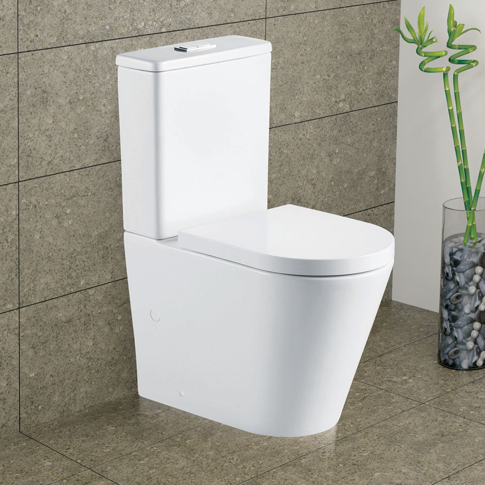 Aluca Tornado Flush Back-to-Wall Toilet Suite, Gloss White