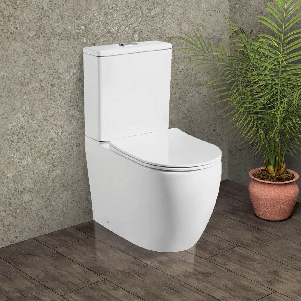 Hana Back-to-Wall Toilet Suite, Gloss White