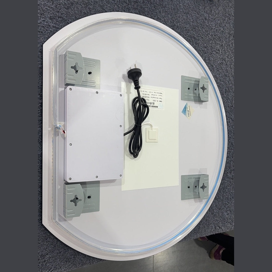 Left Cut Moon Frosted LED Mirror – 90 x 100cm Frameless Frontlit