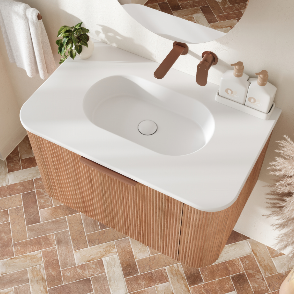 Fienza Lola Curved Ceramic Basin Top
