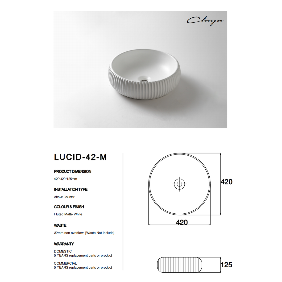 Lucid-42-M at Blue Bathware
