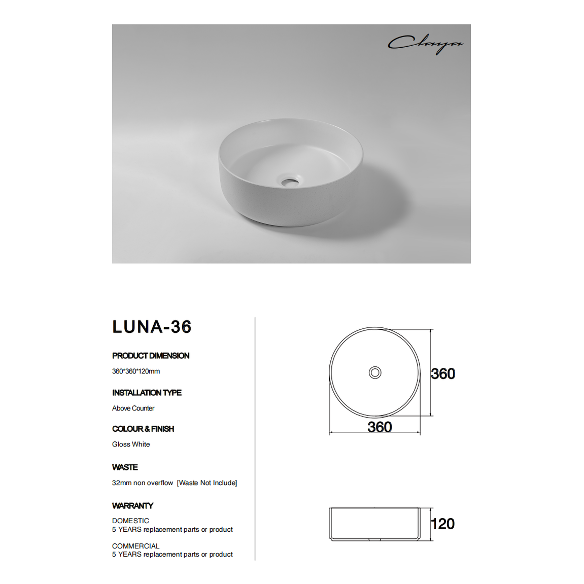 Luna-36 at Blue Bathware