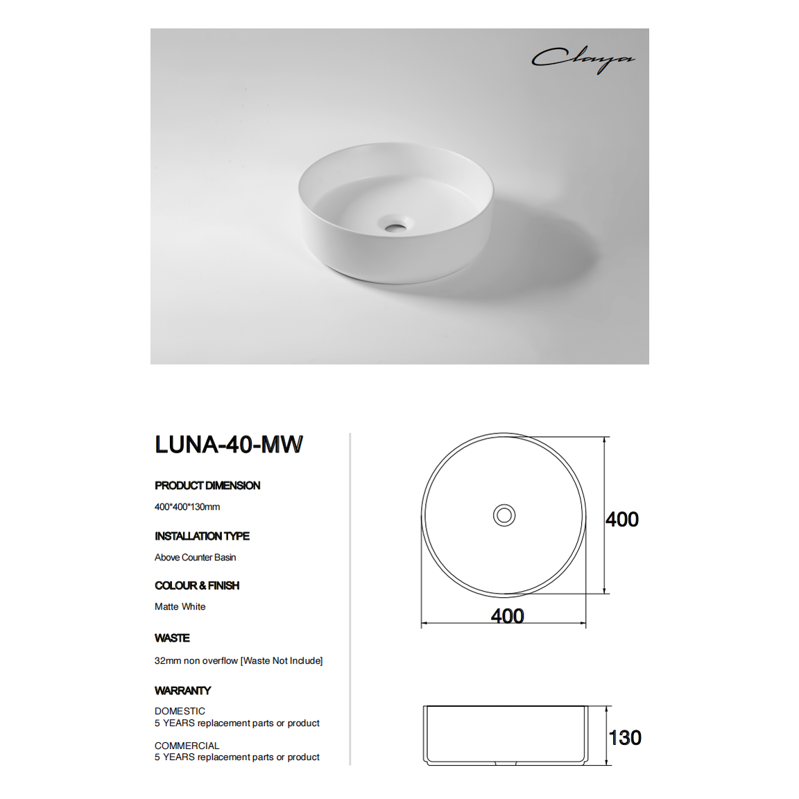 Luna-40-MW at Blue Bathware