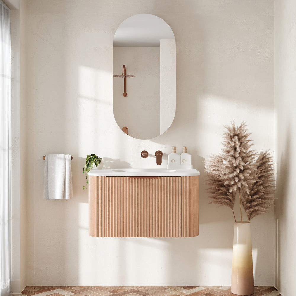 Fienza Margot Wall Hung Double Curve Cabinet with Lola Basin Top 750/900/1200/1500MM