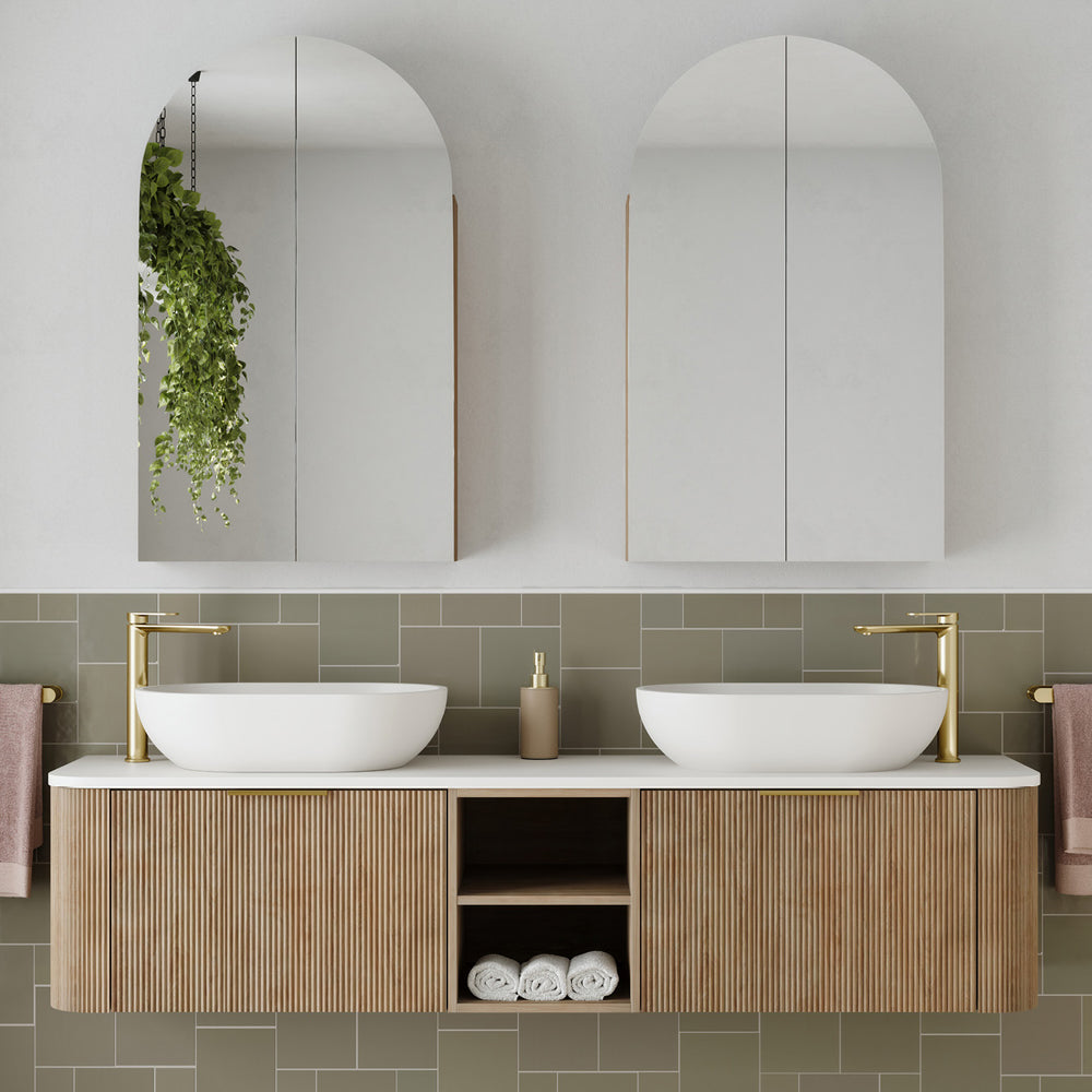 Marlowe Arch Mirror Cabinet, Two Doors, 600 x 1000mm