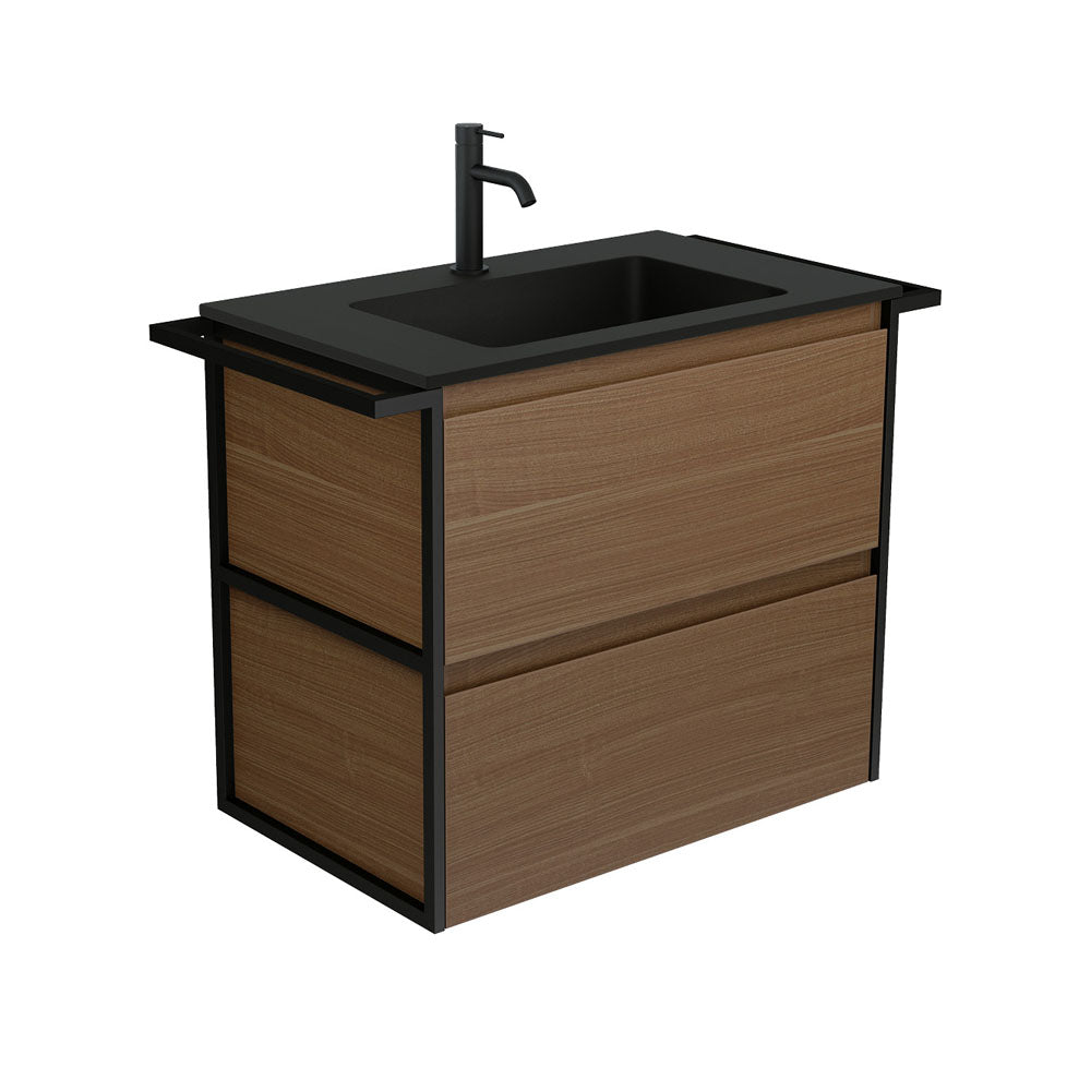 Montana Amato 750 Walnut Vanity, Twin Towel Rails, Wall-Hung