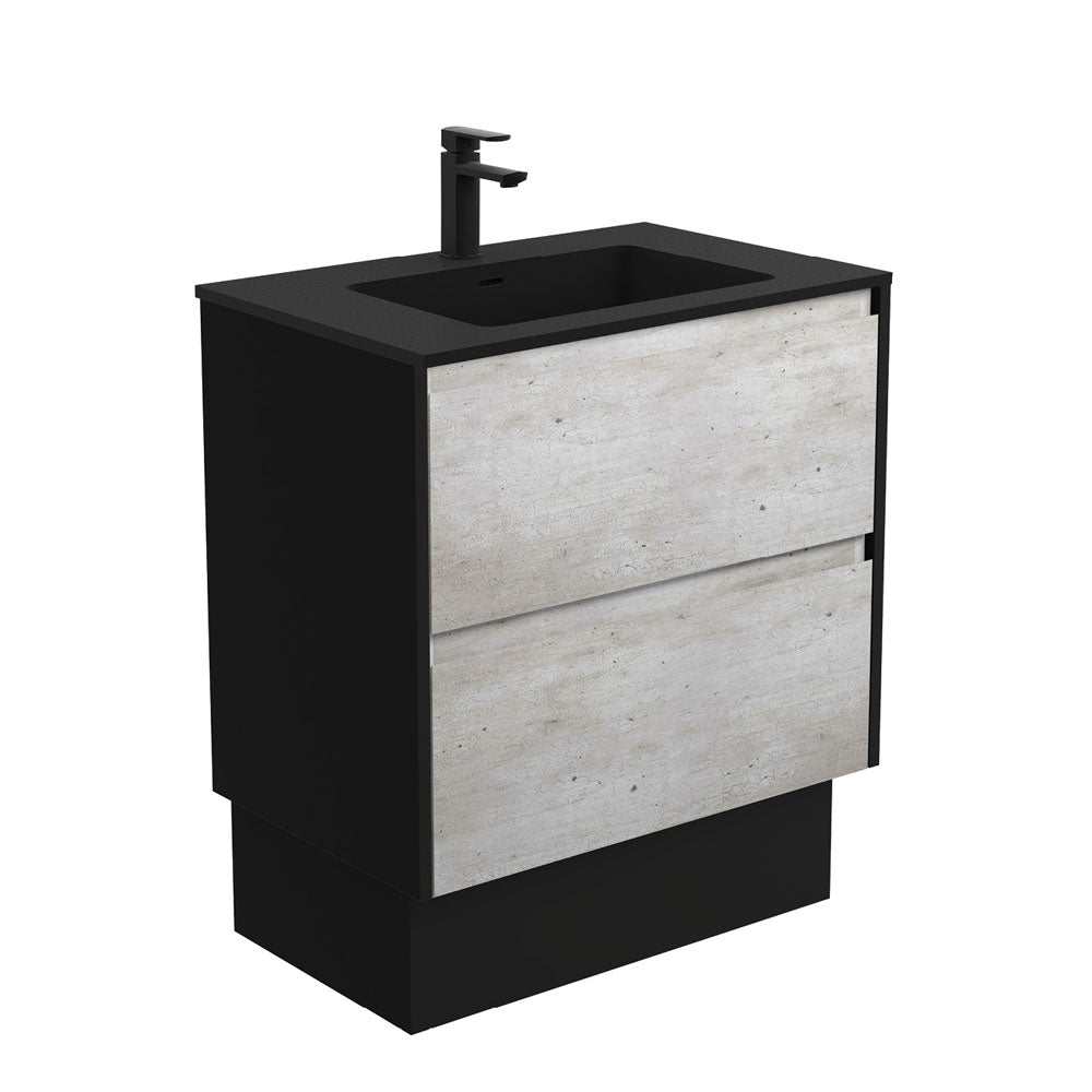 Montana Amato 750 Industrial Vanity On Kick, Satin Black Panels