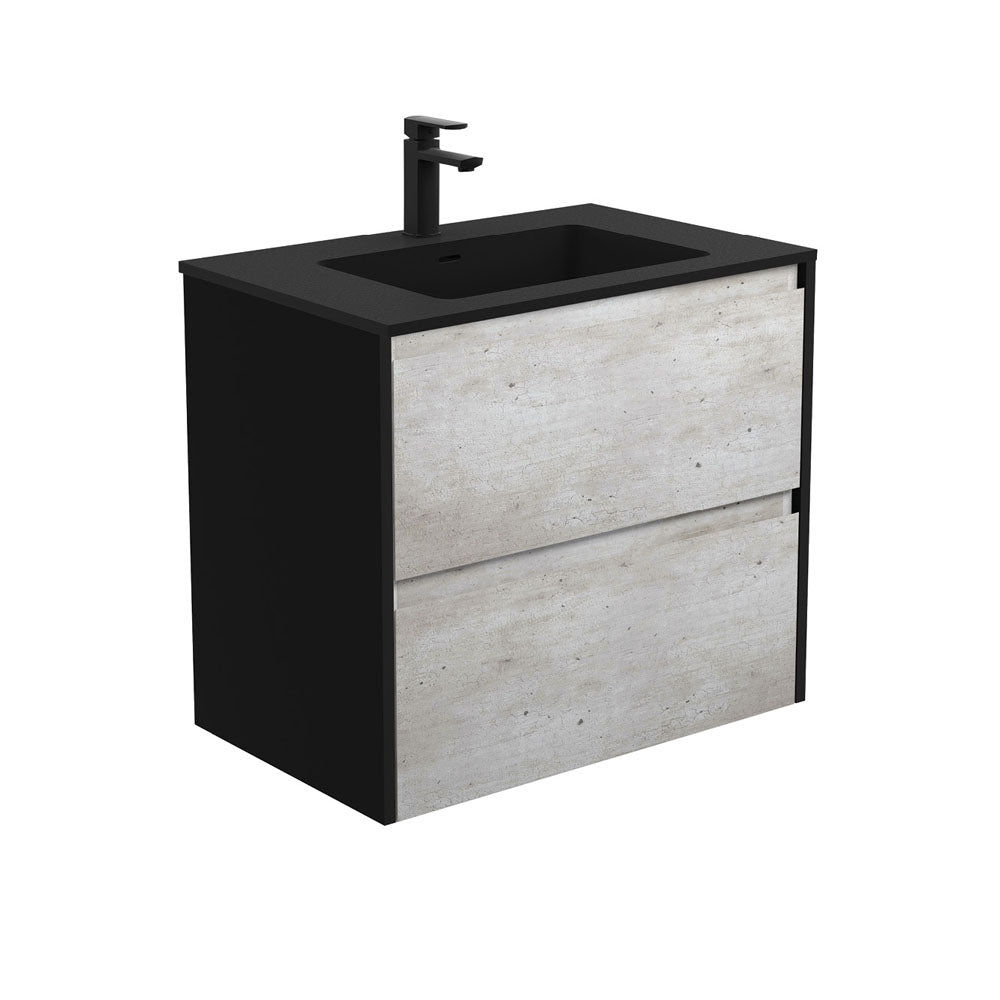 Montana Amato 750 Industrial Wall-Hung Vanity, Satin Black Panels