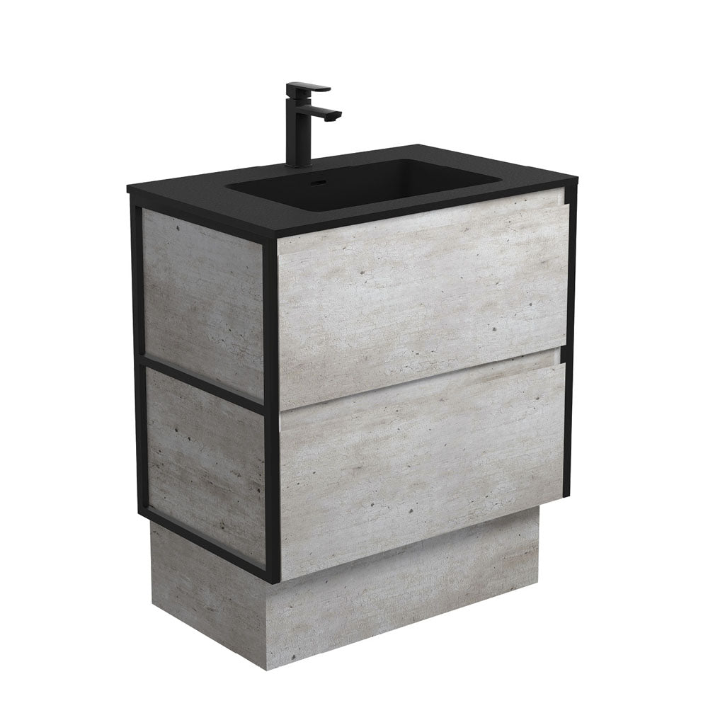 Montana Amato 750 Industrial Vanity On Kick, Matte Black Frames