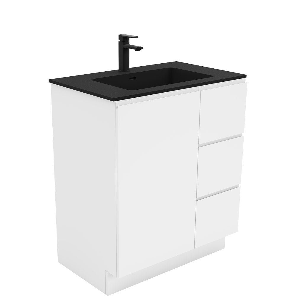 Montana Fingerpull Gloss White 750 Vanity On Kickboard
