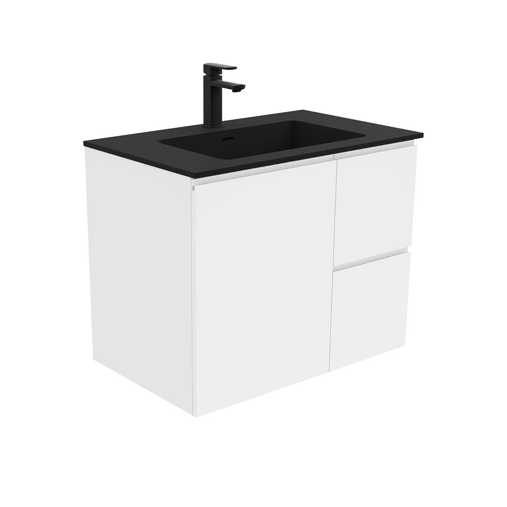Montana Fingerpull Gloss White 750 Wall-Hung Vanity