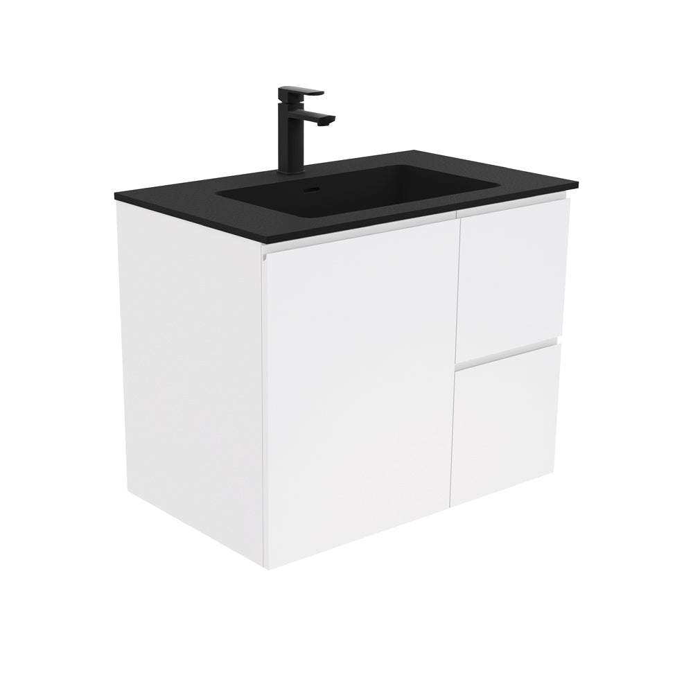 Montana Fingerpull Satin White 750 Wall-Hung Vanity