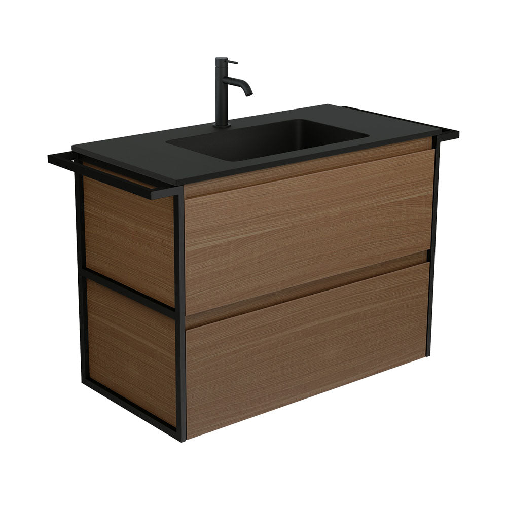 Montana Amato 900 Walnut Vanity, Twin Towel Rails, Wall-Hung