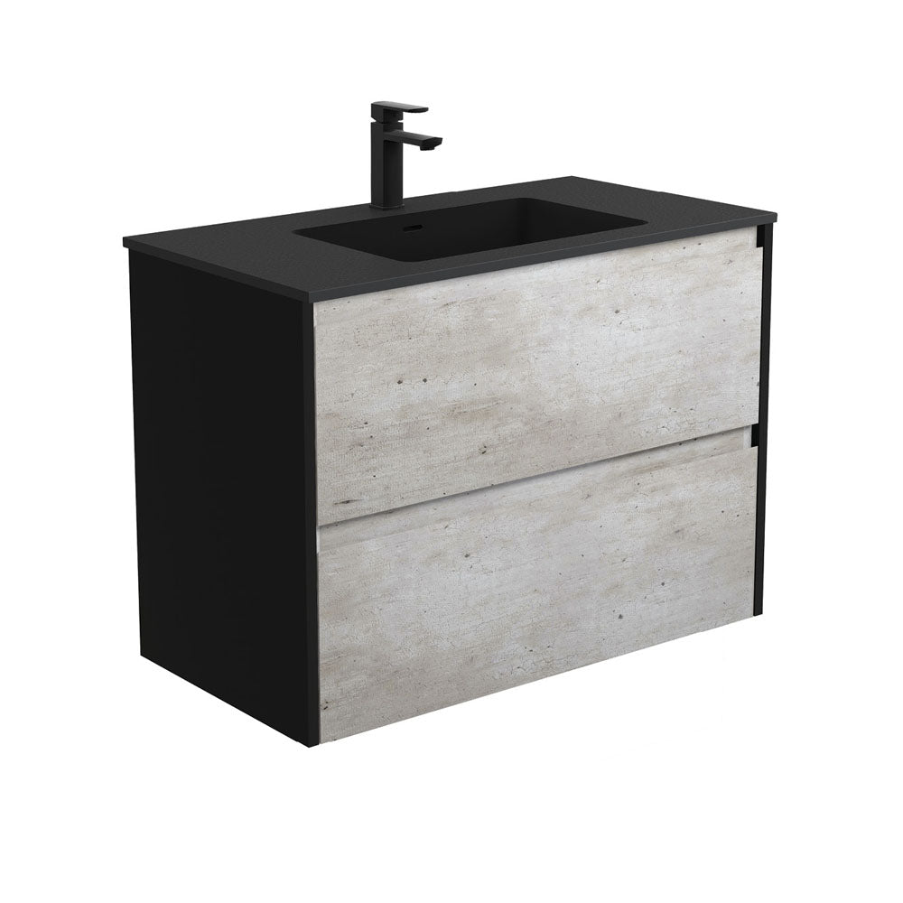 Montana Amato 900 Industrial Wall-Hung Vanity, Satin Black Panels