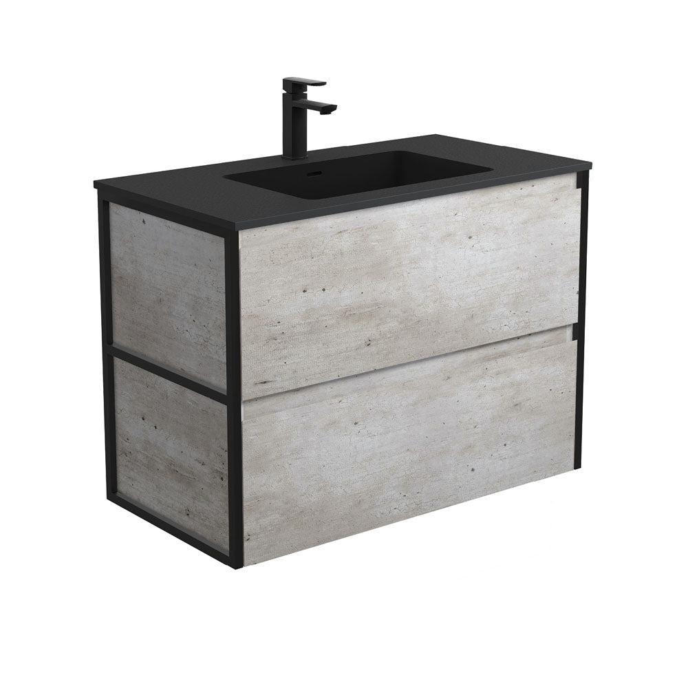 Montana Amato 900 Industrial Wall-Hung Vanity, Matte Black Frames