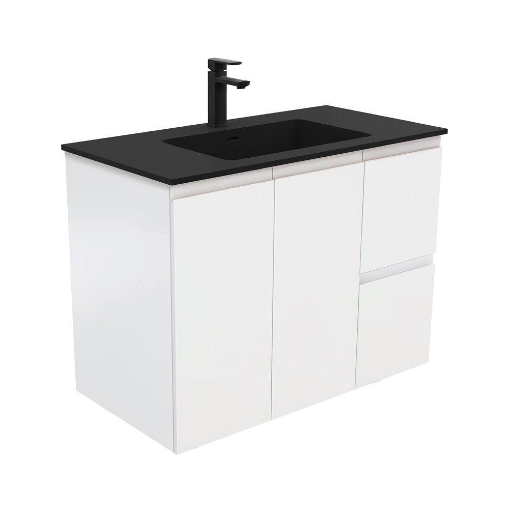 Montana Fingerpull Satin White 900 Wall-Hung Vanity