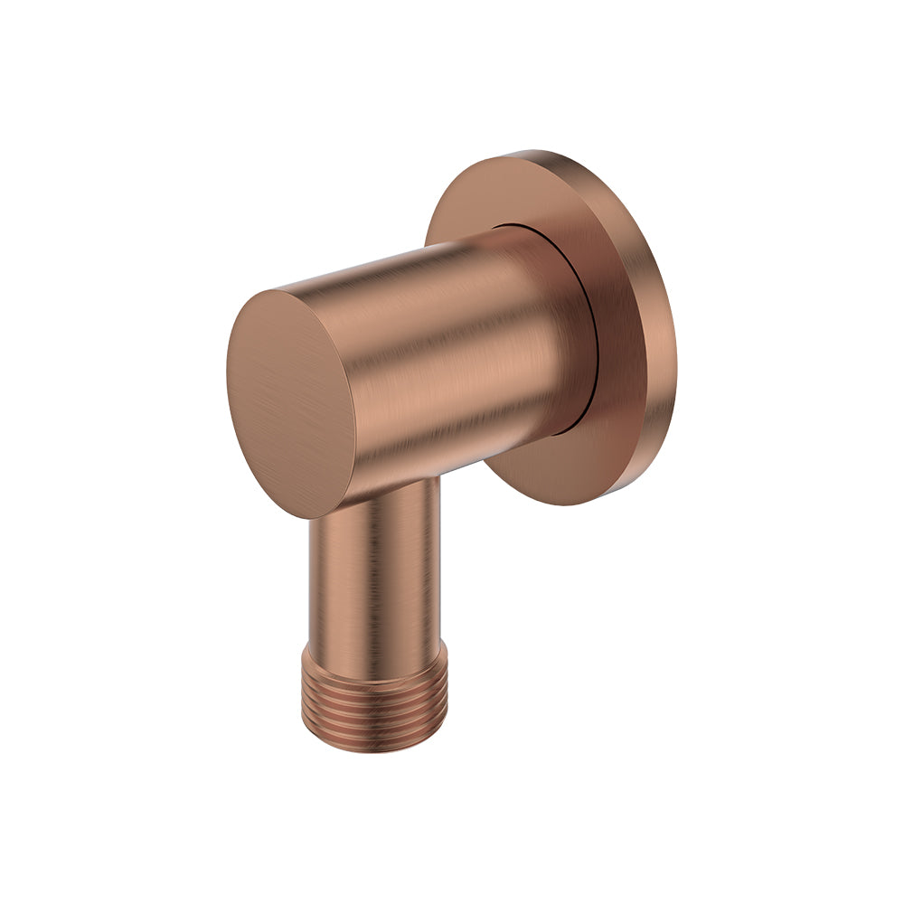 Shower Inlet Elbow with Dual Check Valve, Brushed Copper