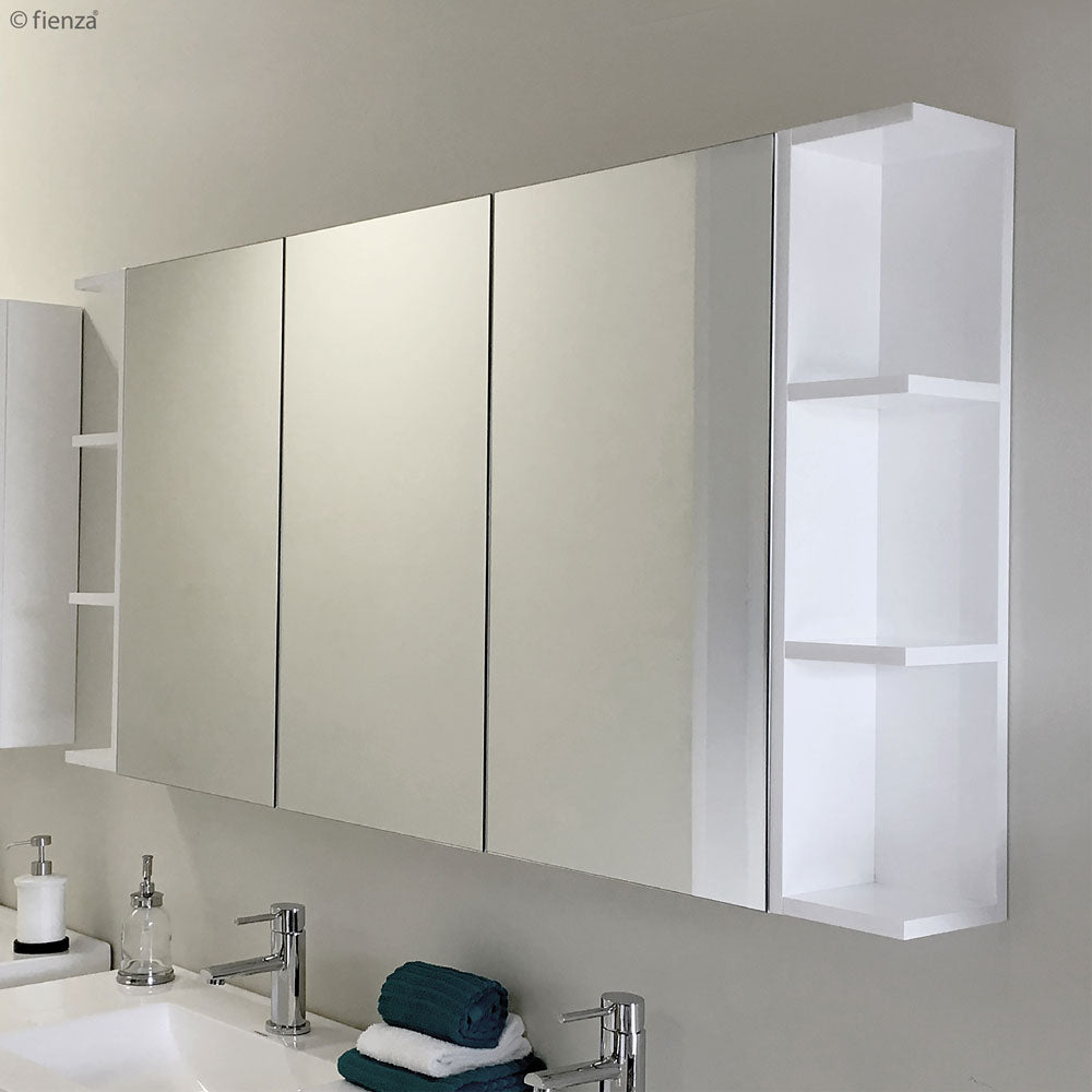 Pencil Edge Mirror Cabinet with 2 Side Shelves