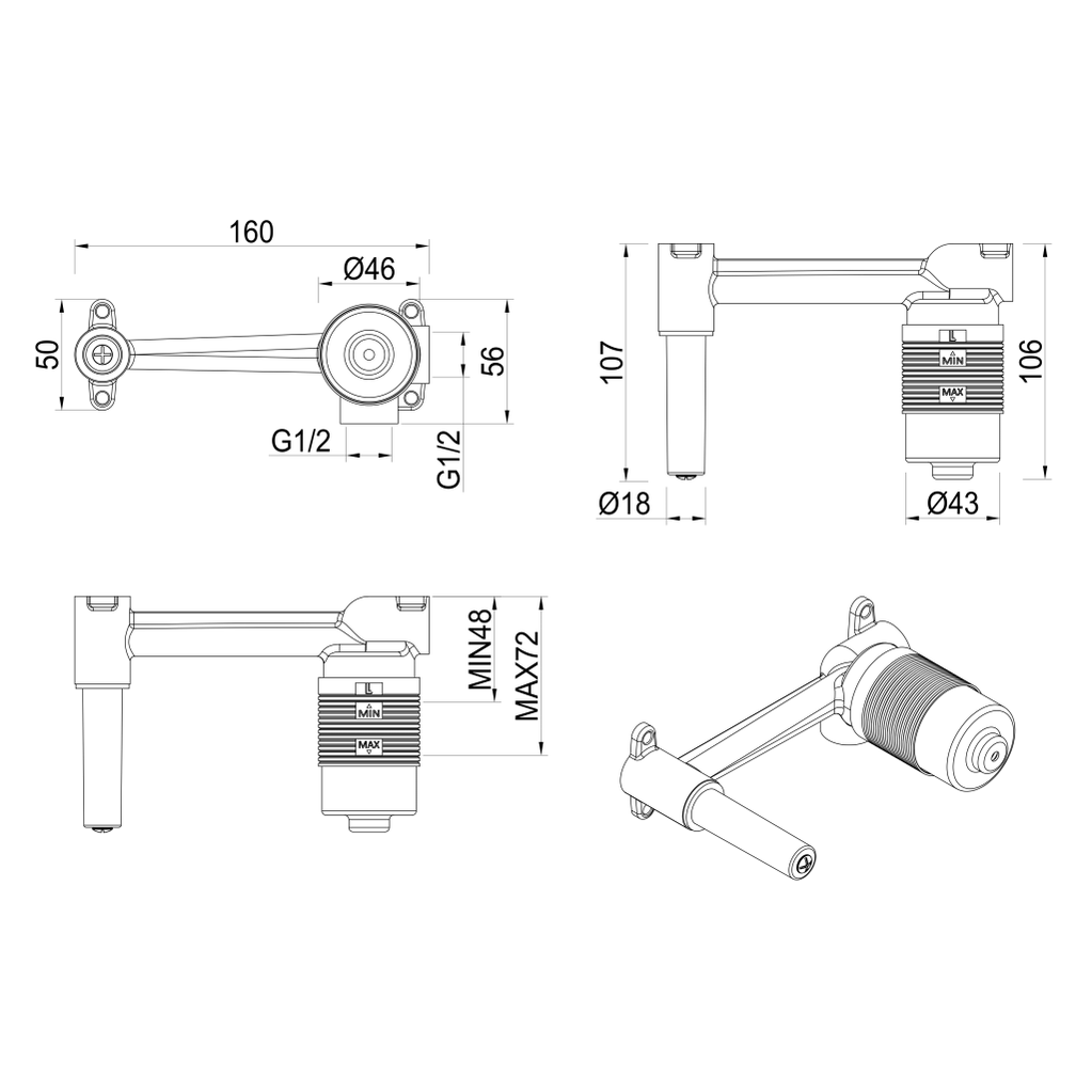 Lantra Wall-Spout Combo - BODY ONLY