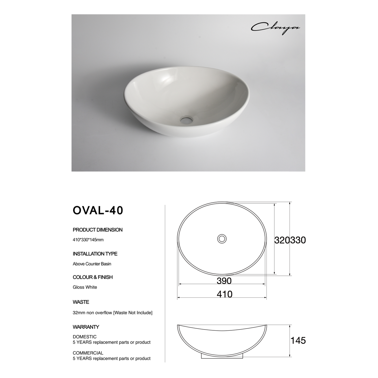 Oval-40 at Blue Bathware