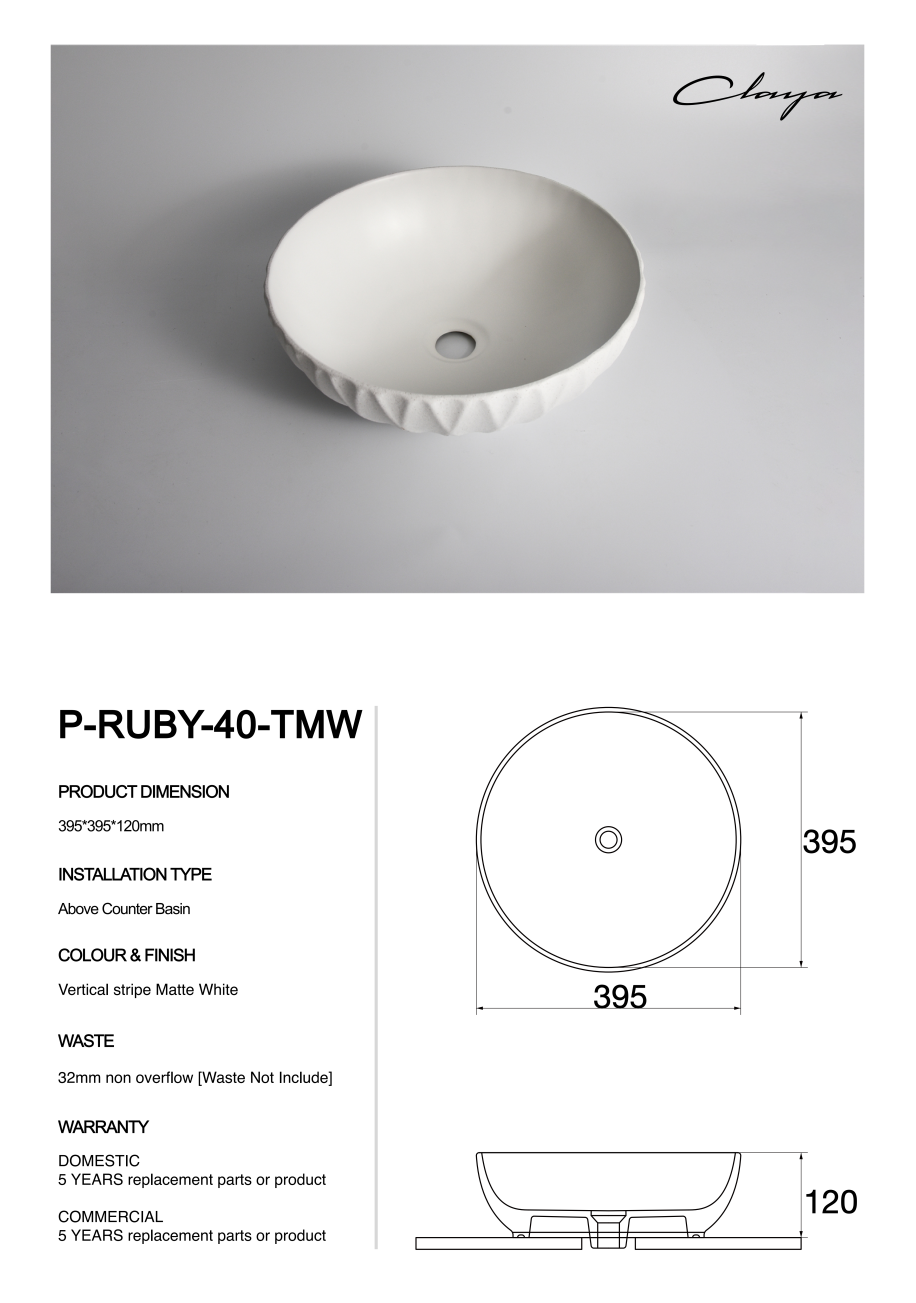 Polar-40-Ruby Texture White at Blue Bathware