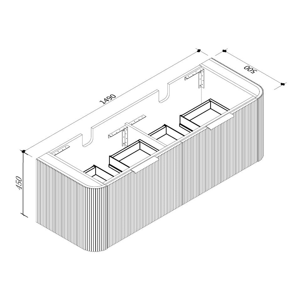 PIAZA Wall Hung Vanity - Blue Bathware 