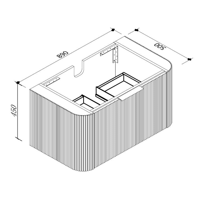 PIAZA Wall Hung Vanity - Blue Bathware 