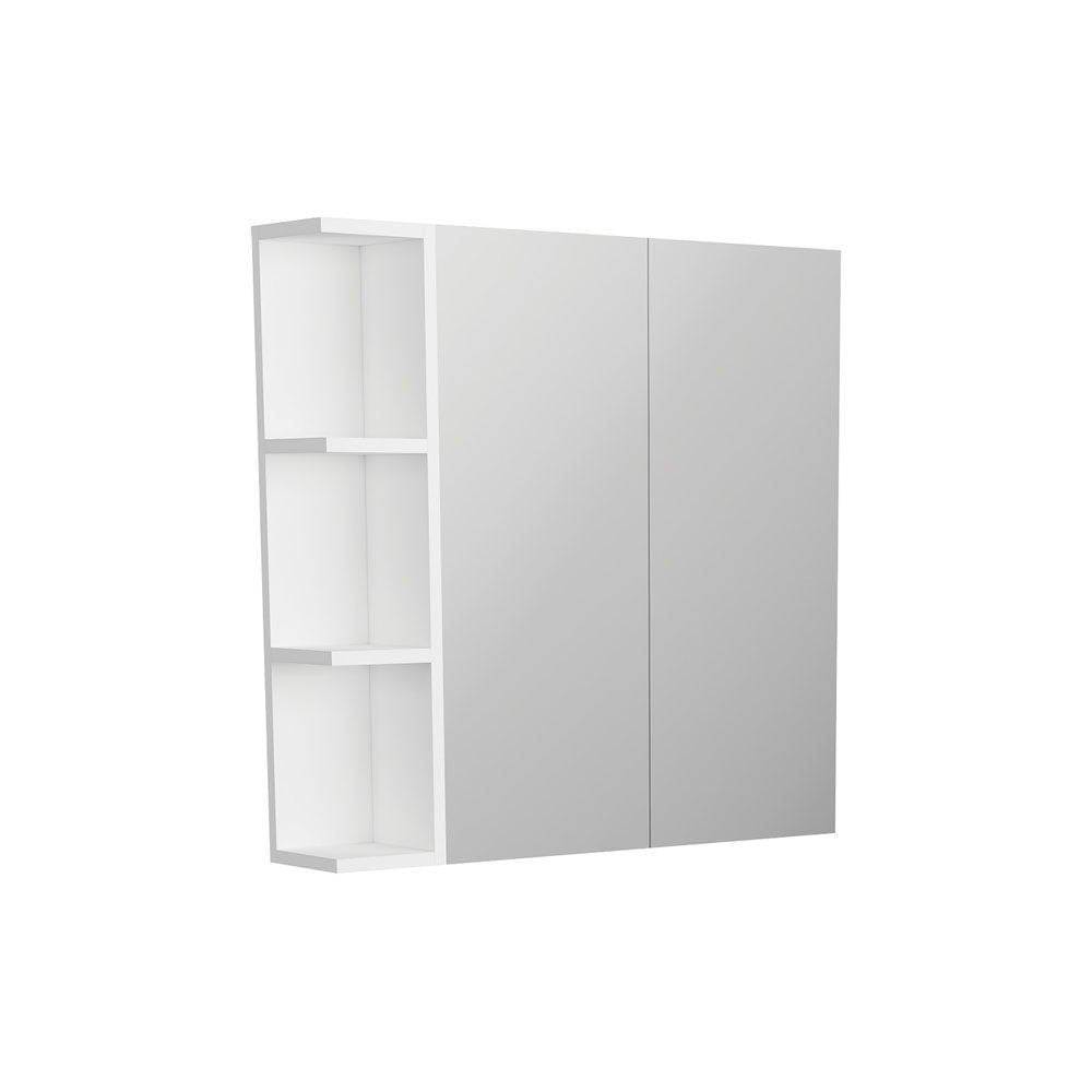 Pencil Edge Mirror Cabinet with 1 Side Shelf, 600mm