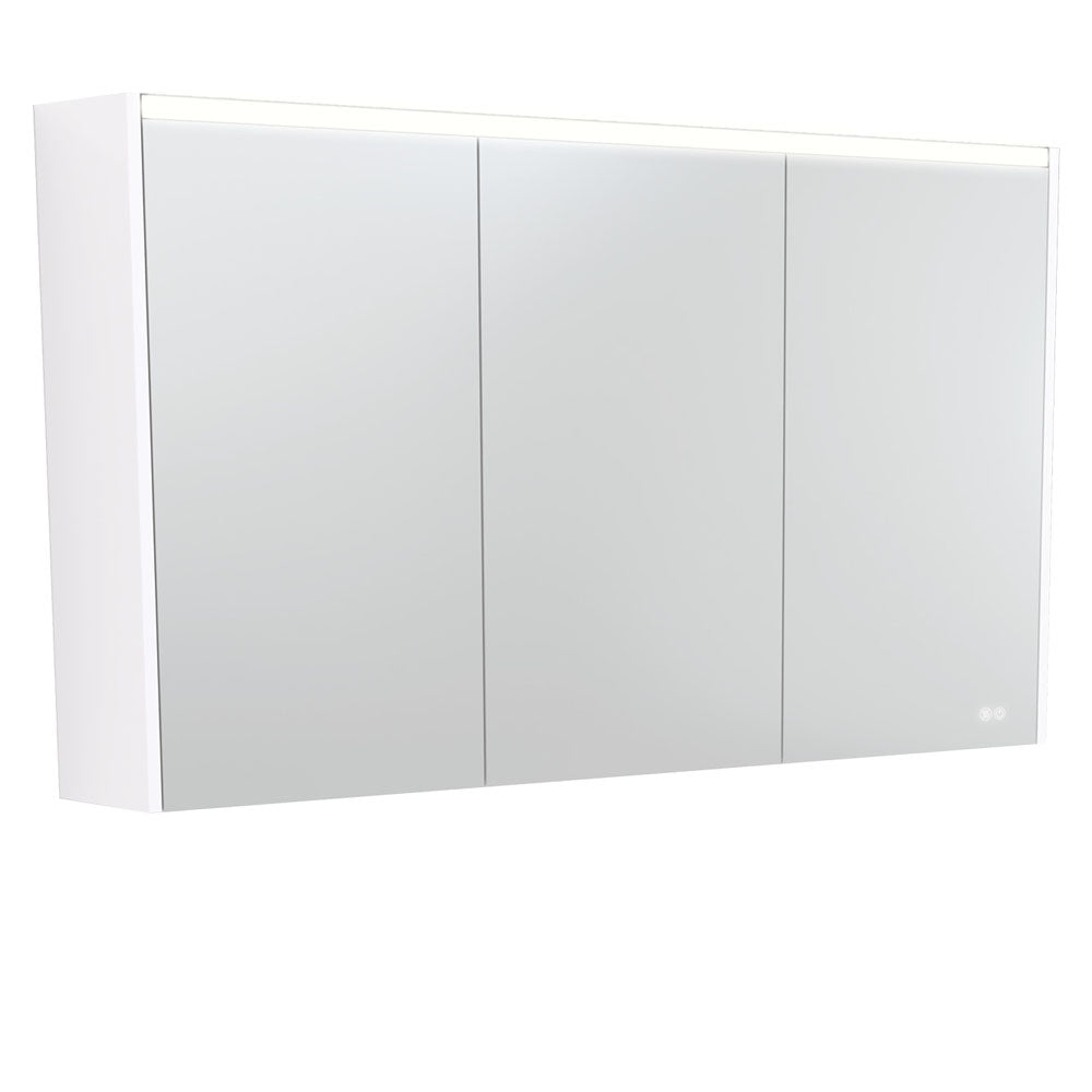 LED Mirror Cabinet with Side Panels, 1200mm, Gloss White