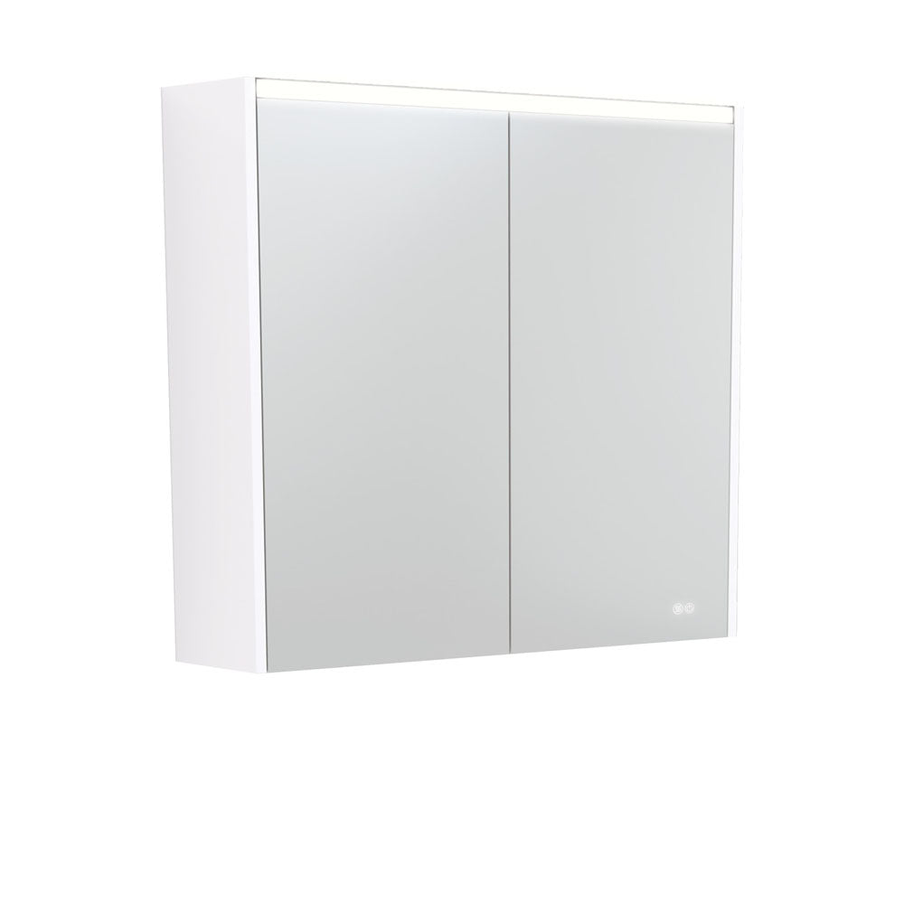 LED Mirror Cabinet with Side Panels, 750mm, Gloss White