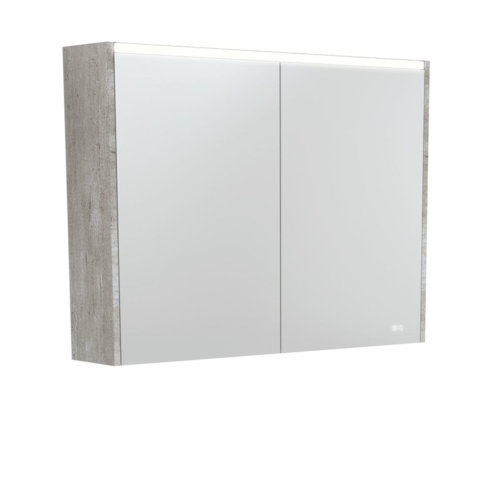 LED Mirror Cabinet with Side Panels, 900mm, Industrial