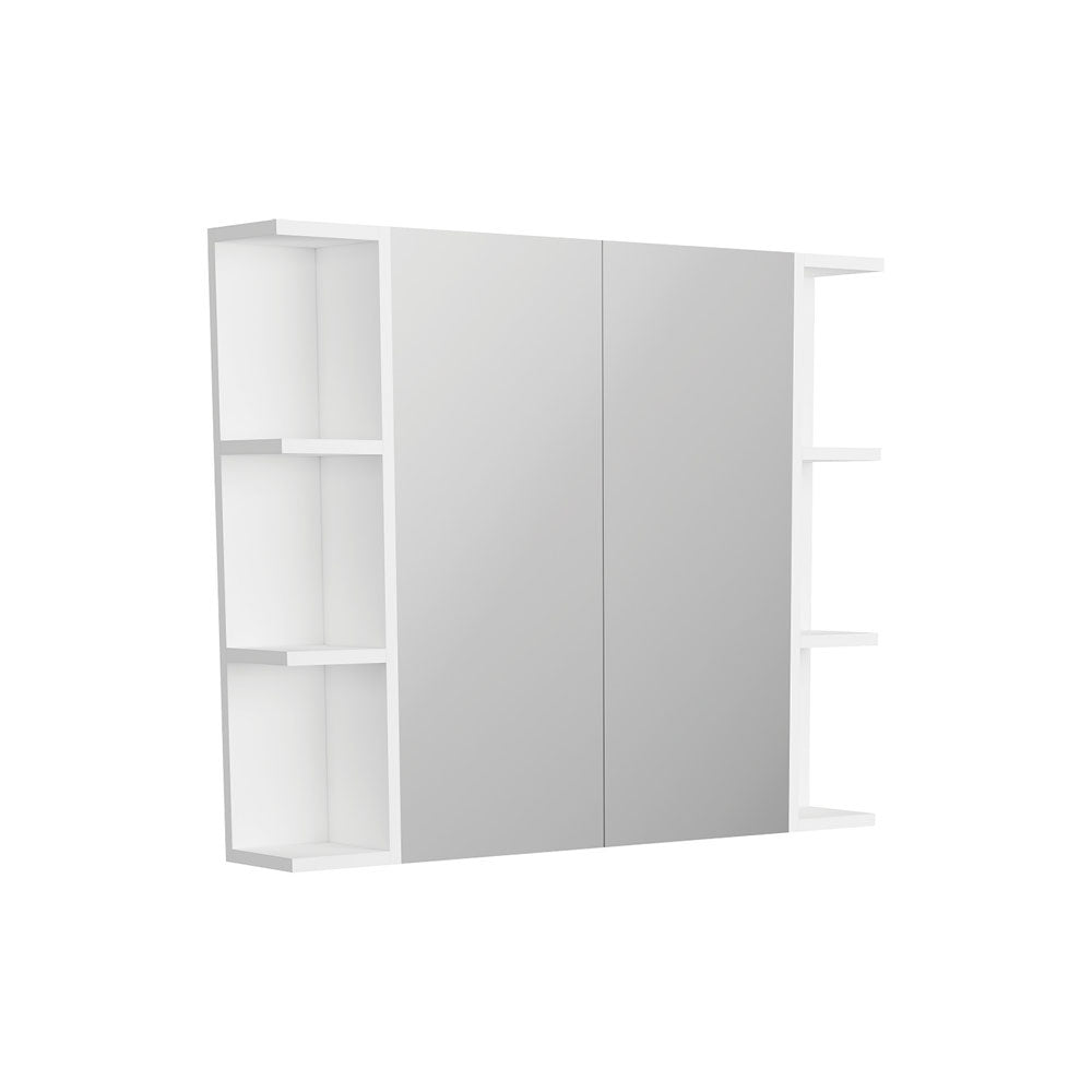 Pencil Edge Mirror Cabinet with 2 Side Shelves