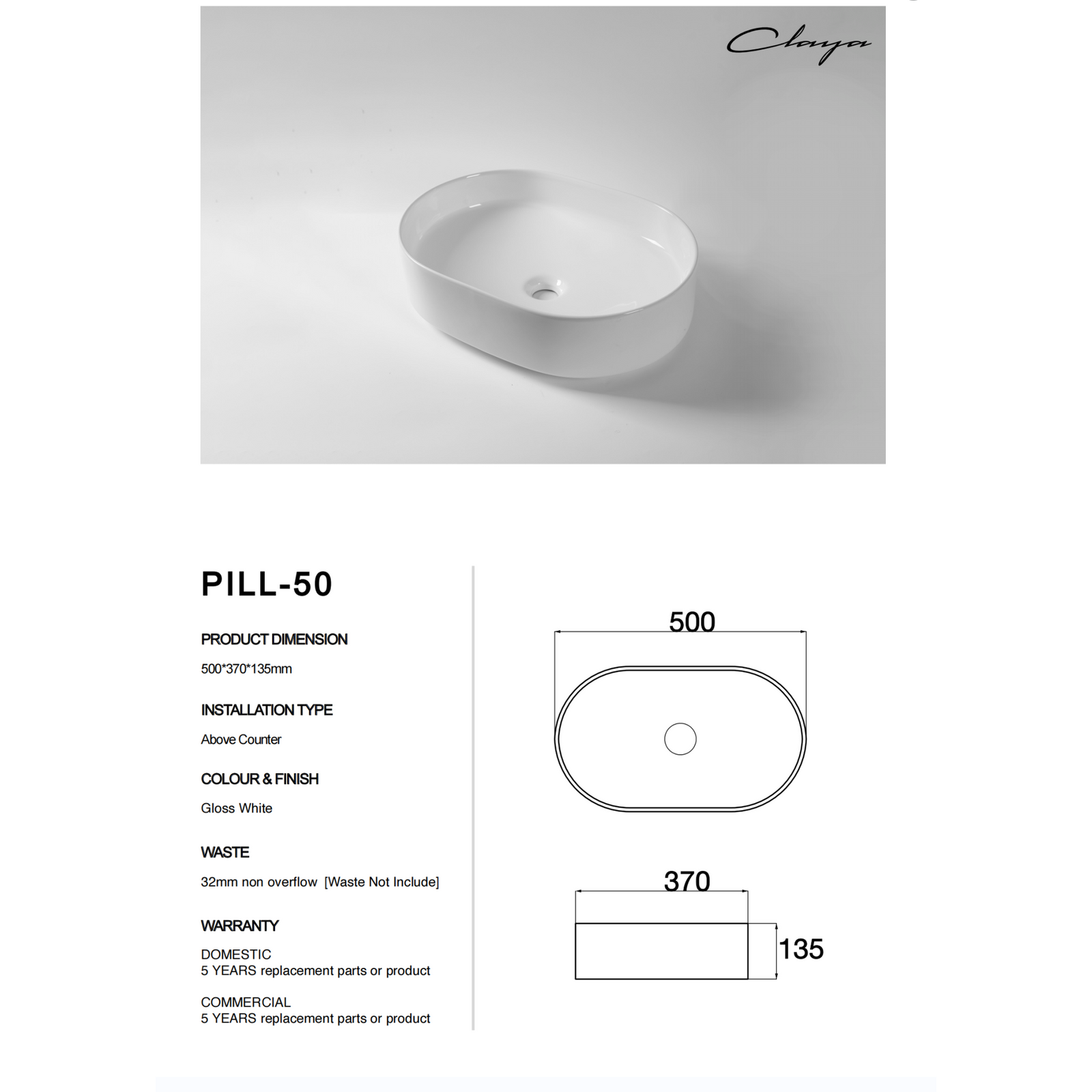 Pill-50 at Blue Bathware