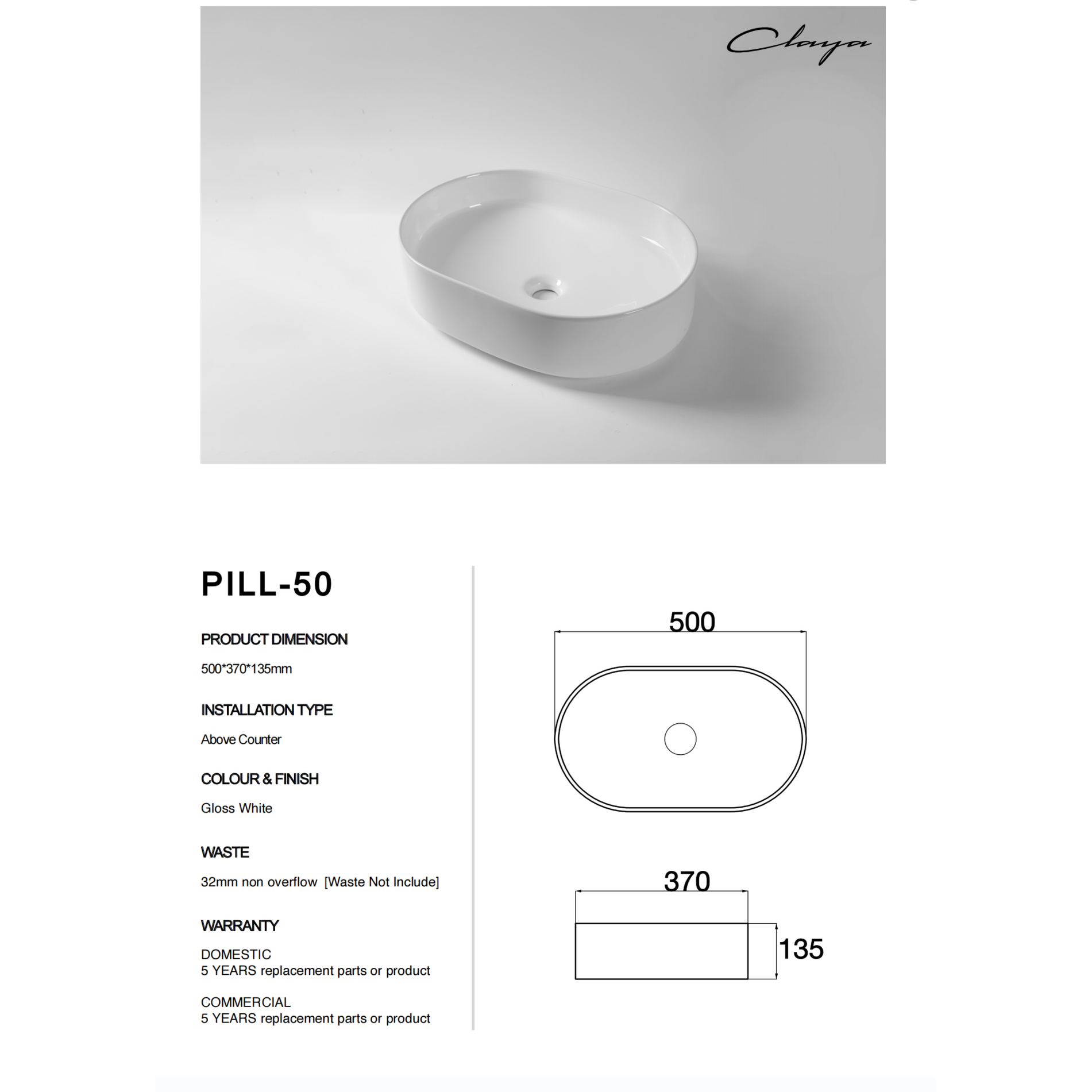 Pill-50 at Blue Bathware