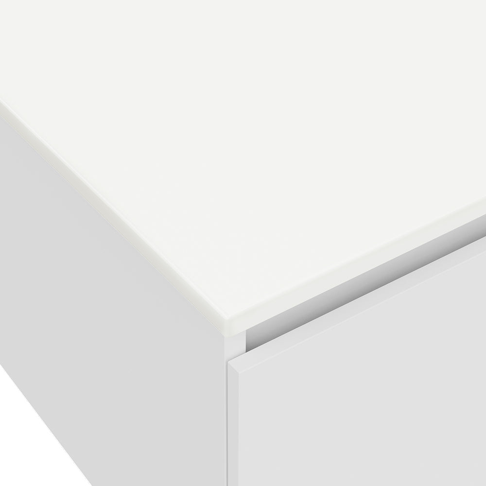 Pure White Solid Surface Top, Ensuite Depth, 750mm