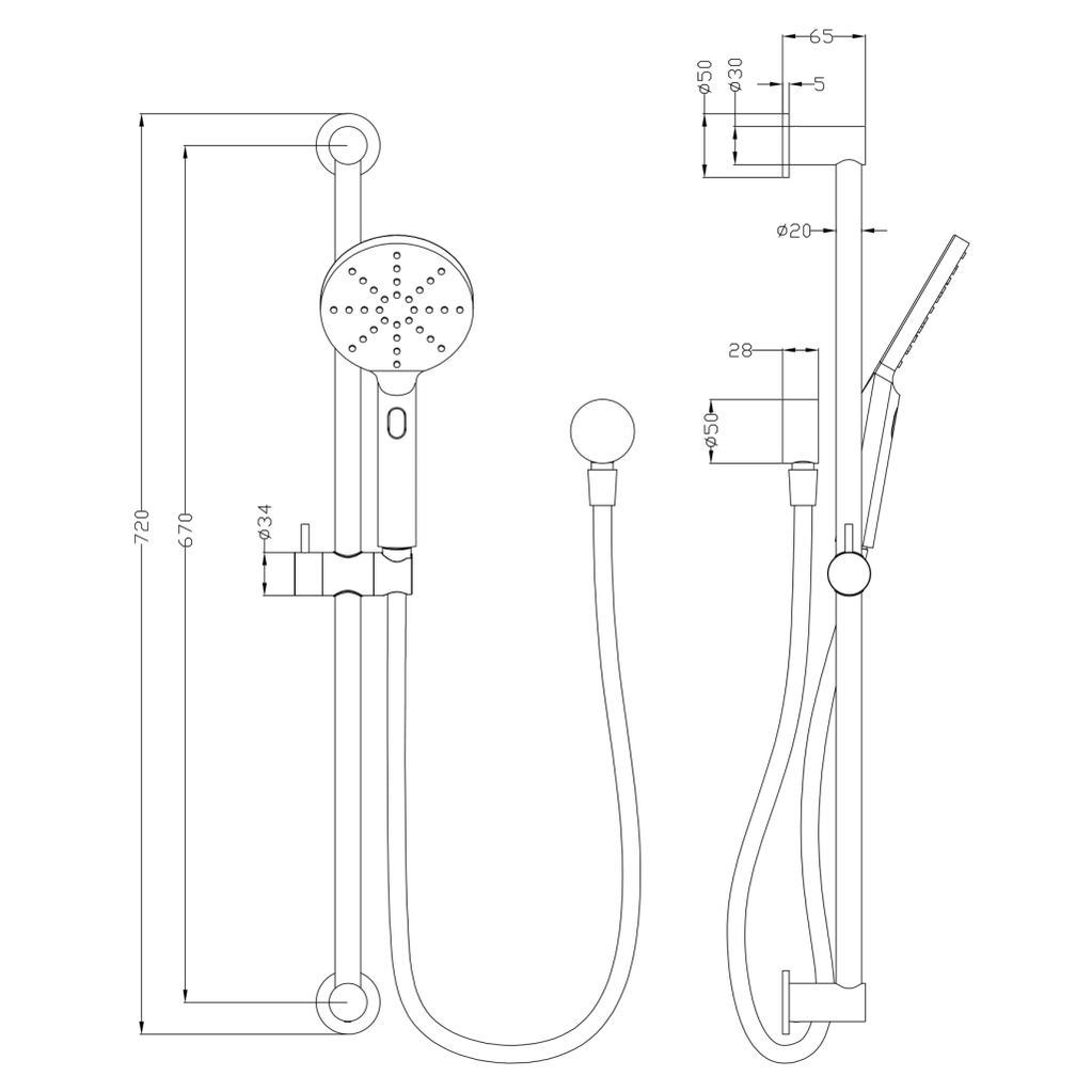 LVB Mica Shower Rail