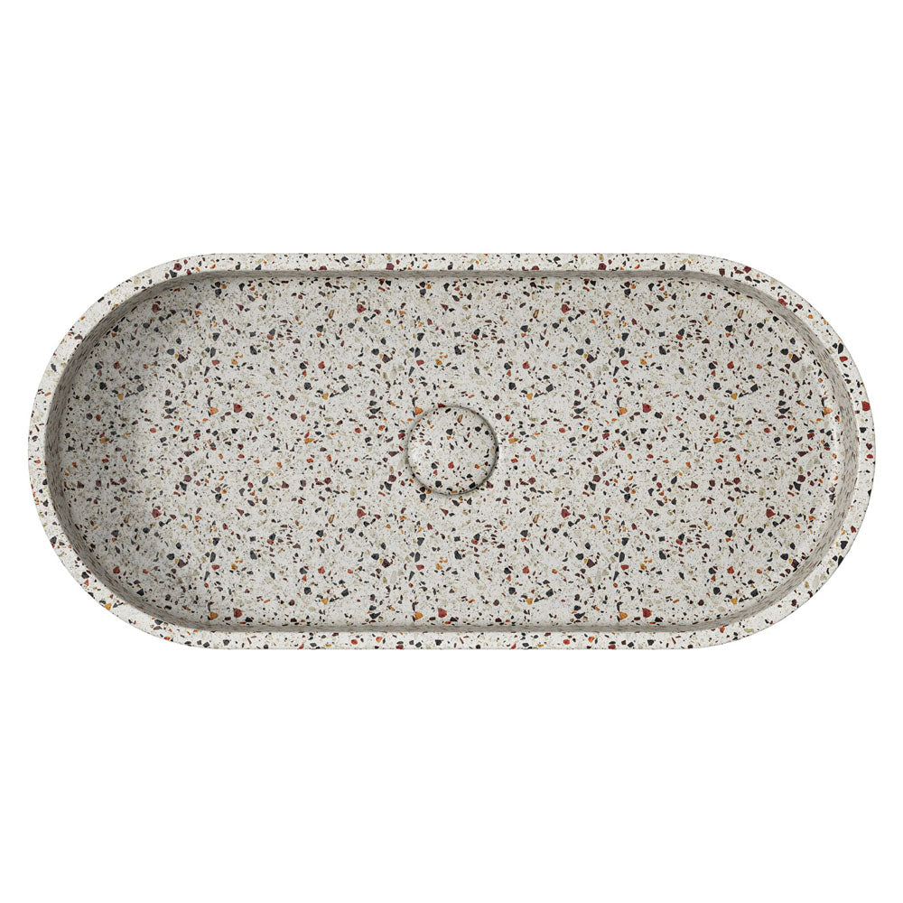 Jada Pill Concrete Above Counter Basin, Terrazzo