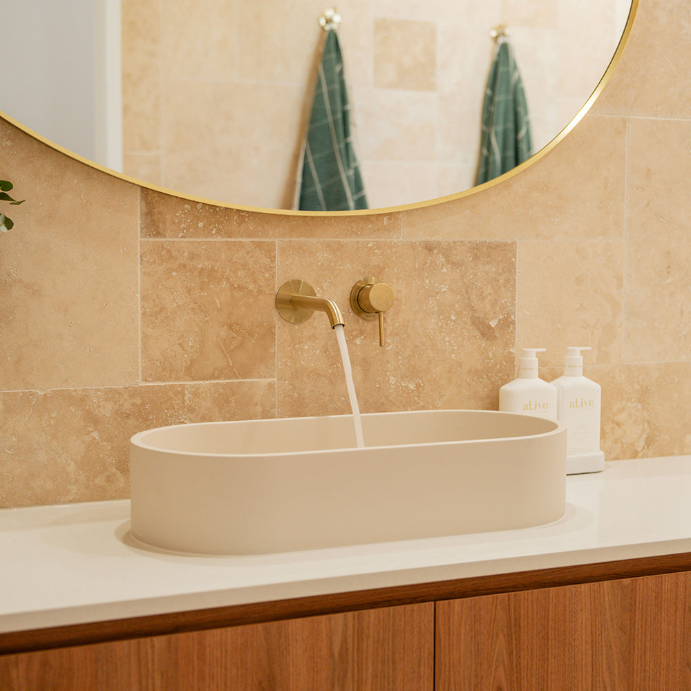 Jada Pill Concrete Above Counter Basin, Warm White