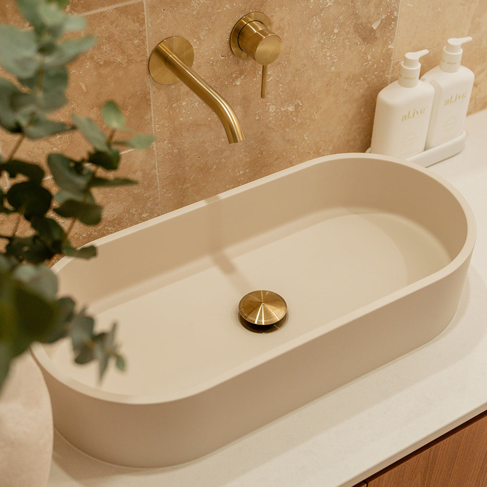 Jada Pill Concrete Above Counter Basin, Warm White