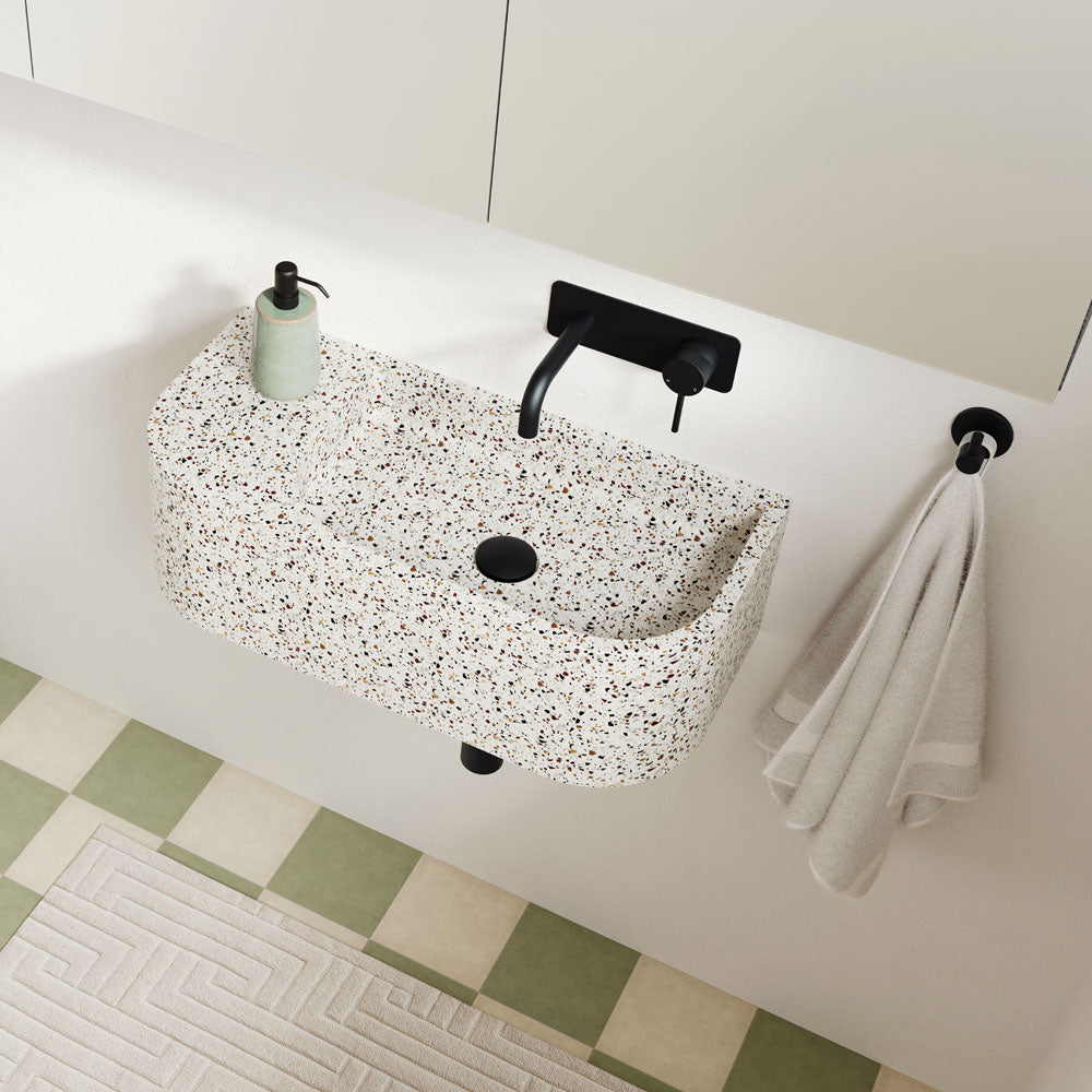 Blanca Concrete Wall Basin, Terrazzo