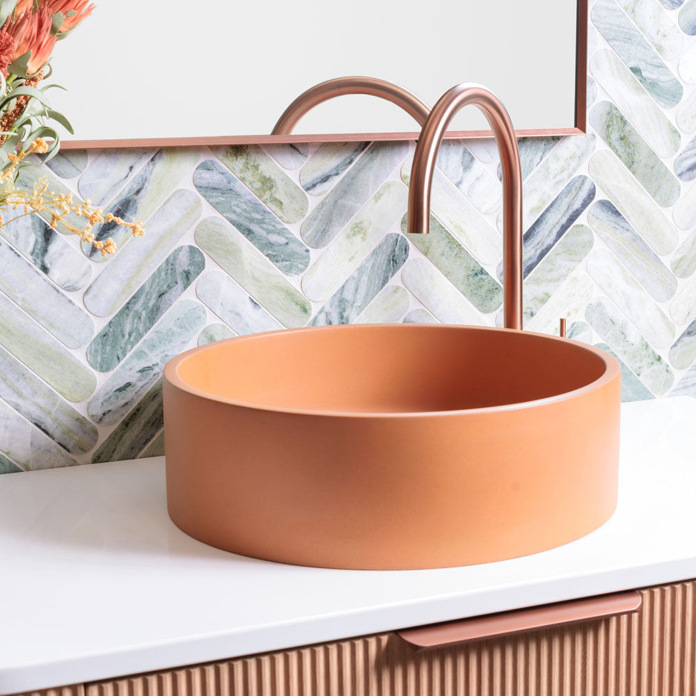 Fienza Jada Round Concrete Above Counter Basin, Tuscan