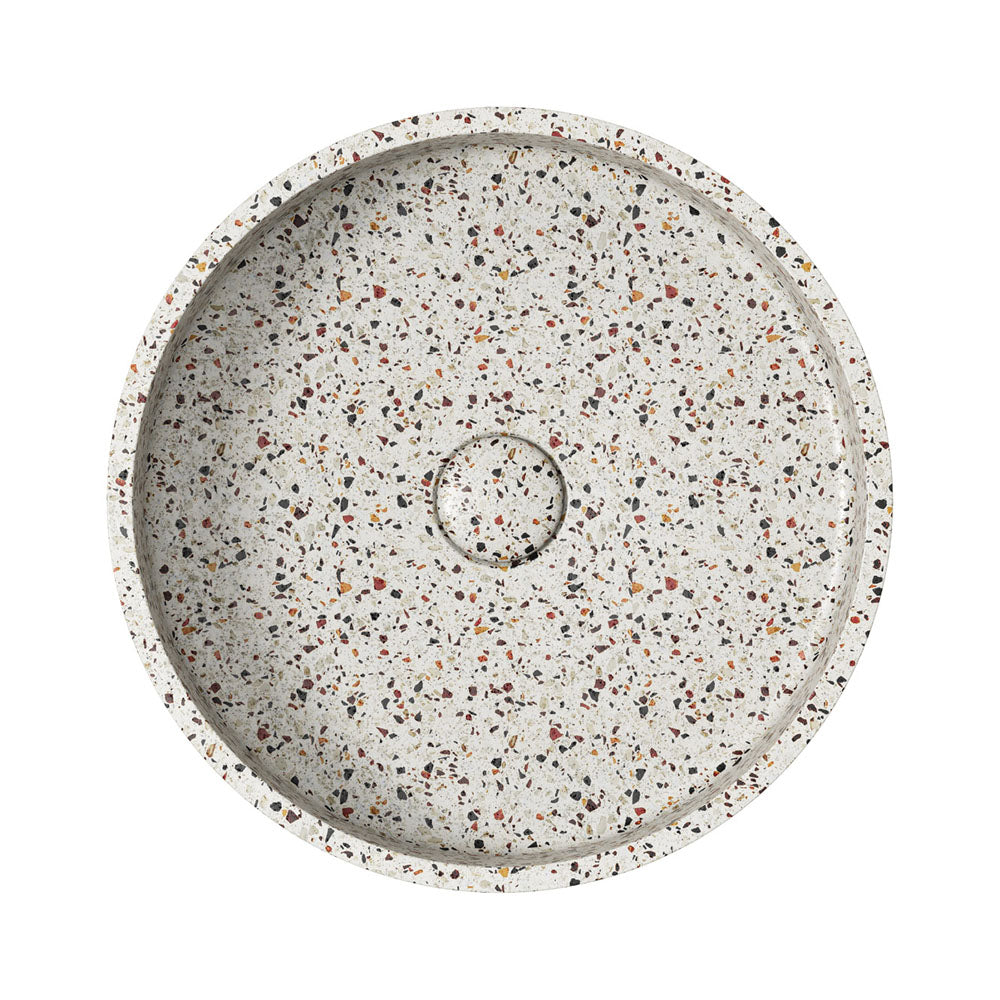 Jada Round Concrete Above Counter Basin, Terrazzo