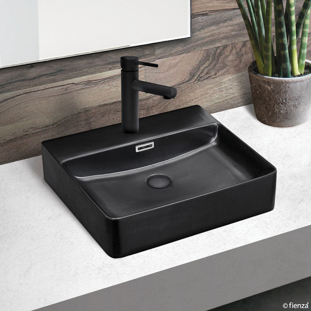 Fienza Petra Matte Black Above Counter Basin