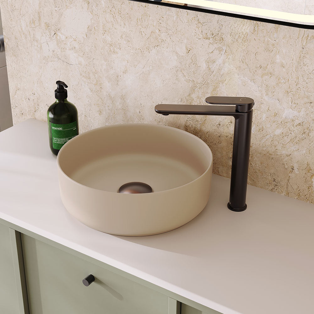 Reba Above Counter Basin, Matte Khaki