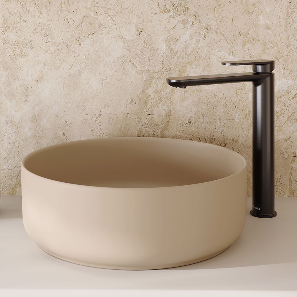 Reba Above Counter Basin, Matte Khaki