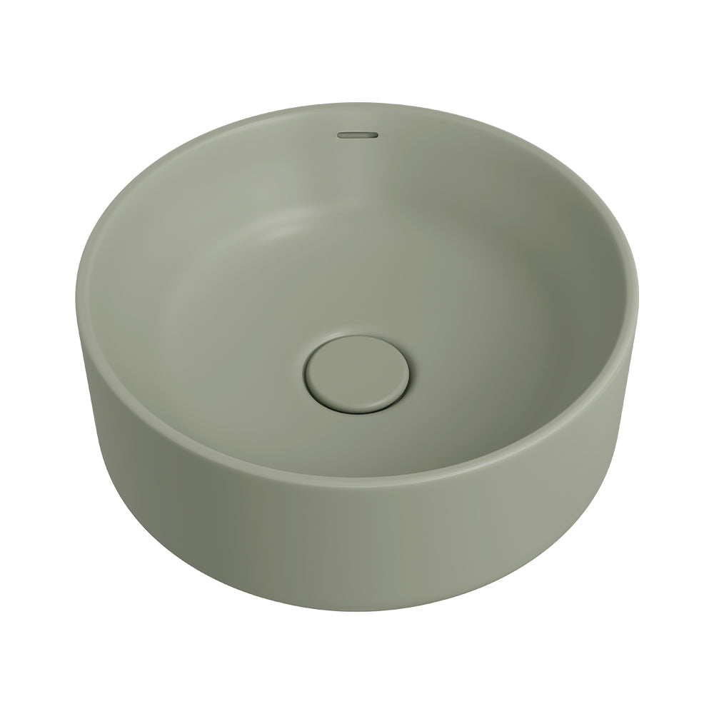 Reba Luxe Above Counter Basin, Matte Olive