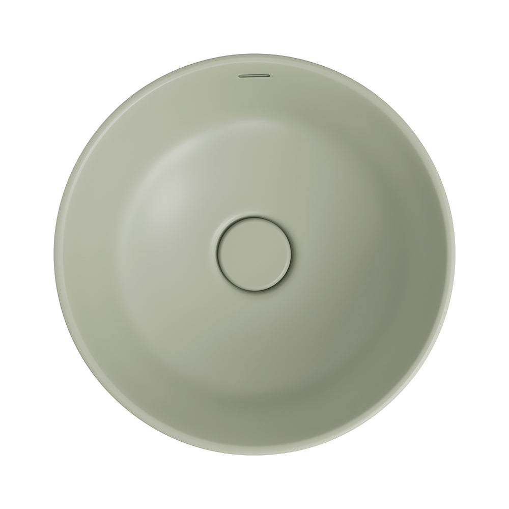 Reba Luxe Above Counter Basin, Matte Olive