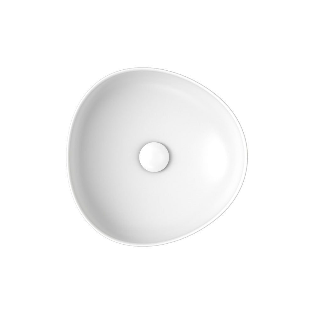 Pebble Small Above Counter Basin, Matte White